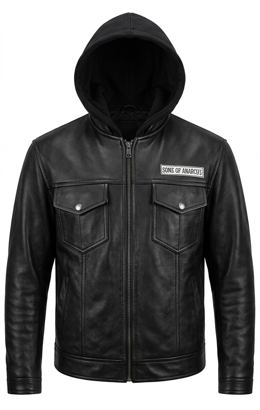 Sons of Anarchy Leather Biker Jacket: SAMCRO Reaper Patch, Cowhide Outerwear