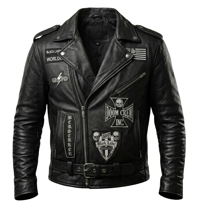 Men's Zakk Black Wylde Leather Jacket - Motorcycle Biker Gothic Label Vintage Society Outfit