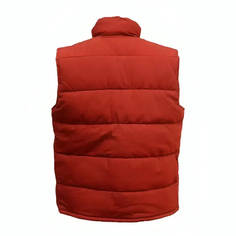 80s Inspired Quilted Puffer Vest, Marty McFly Style Jacket, Retro Cosplay Costume, Ducktail Outerwear