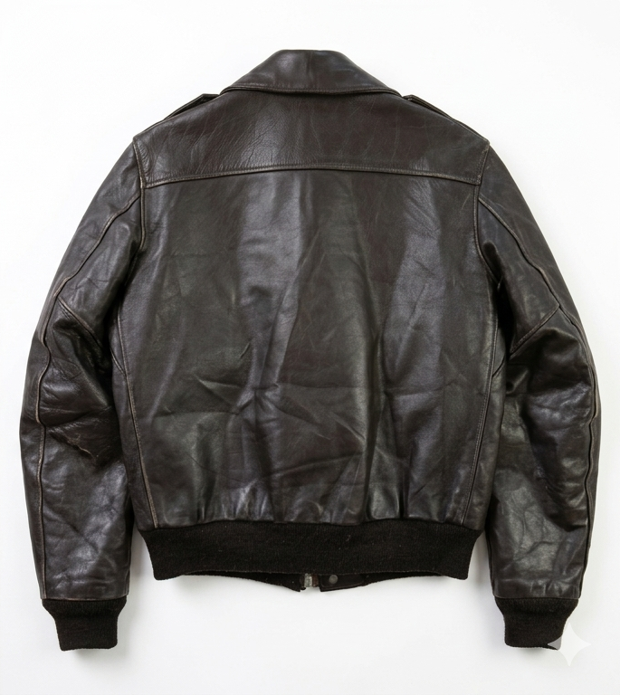 Vintage 1970s Schott NYC Black Leather A-2 Style Flight Bomber Jacket - Medium