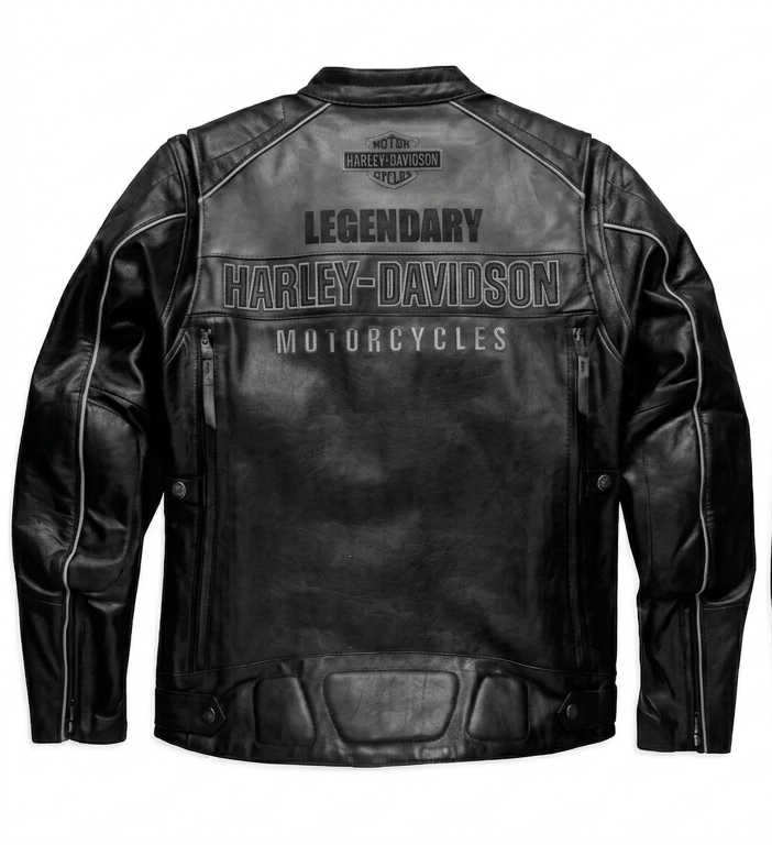 Men’s Vintage Black Gray Cowhide Leather Biker Jacket
