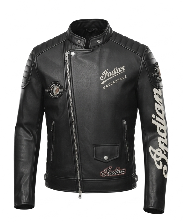 Handmade Men's Indian Motorcycle Leather Jacket | Classic Cafe Racer