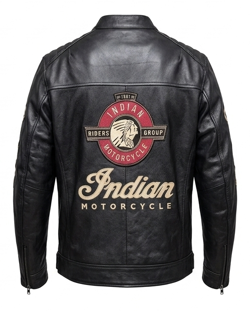 Vintage Indian Motorcycle Leather Biker Jacket