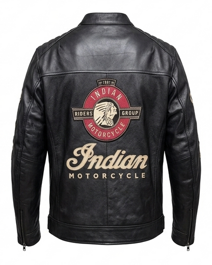 Vintage Indian Motorcycle Leather Biker Jacket