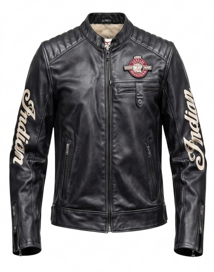 Vintage Indian Motorcycle Leather Biker Jacket