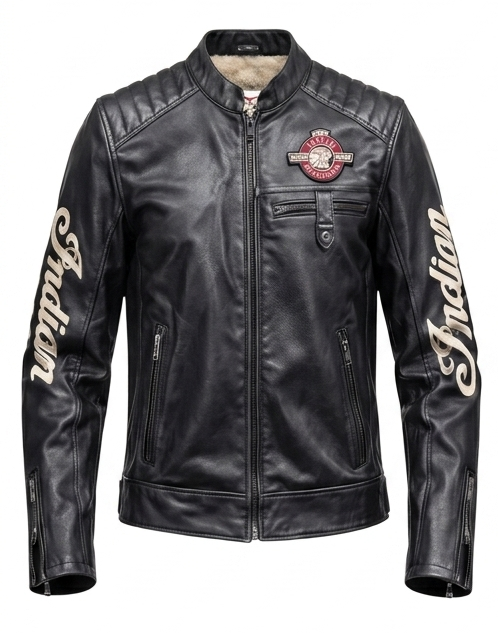 Vintage Indian Motorcycle Leather Biker Jacket