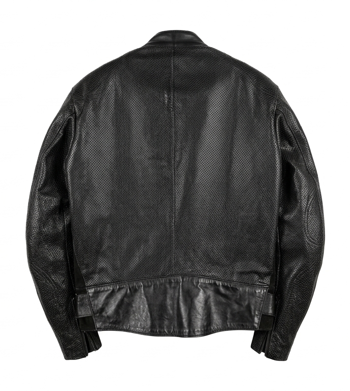 Vintage 90s Vanson Cobra Perforated Leather Motorcycle Jacket Black USA Racing
