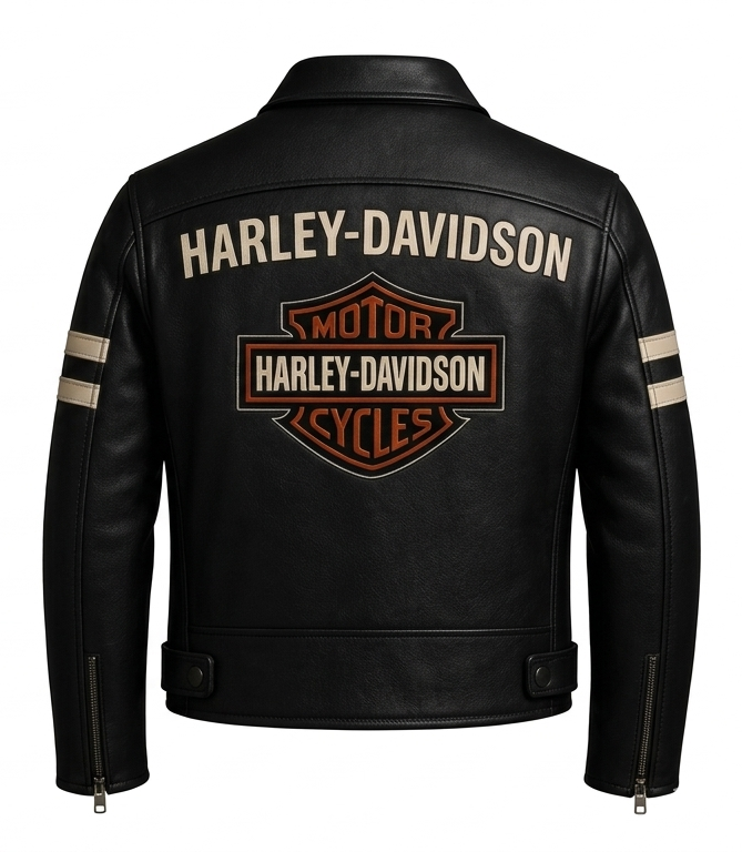 Vintage Harley-Davidson Style Genuine Leather Biker Jacket for Men