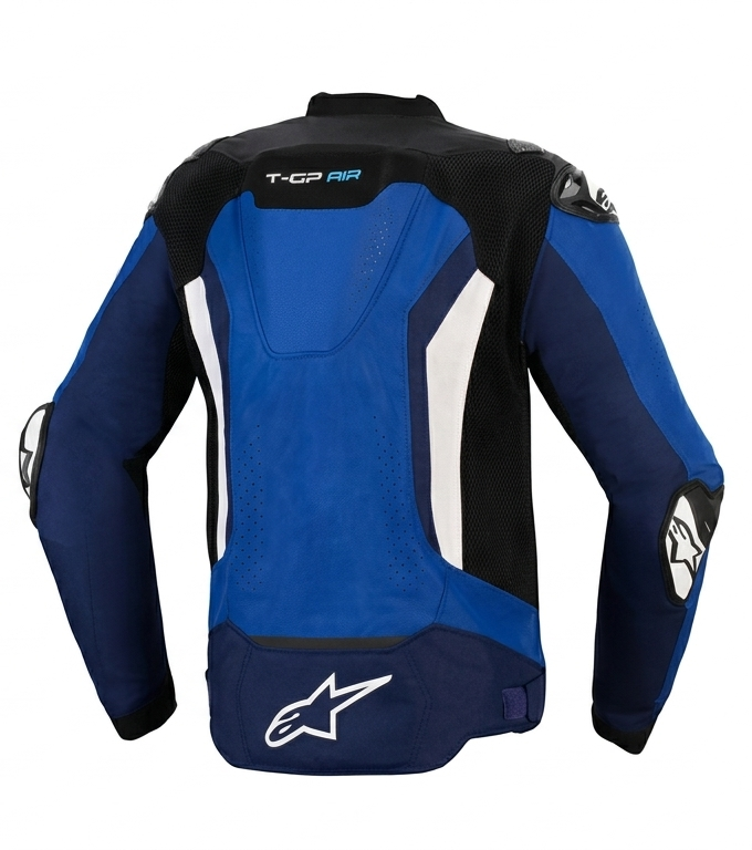 Alpinestars Men Blue Motorcycle Leather Jacket